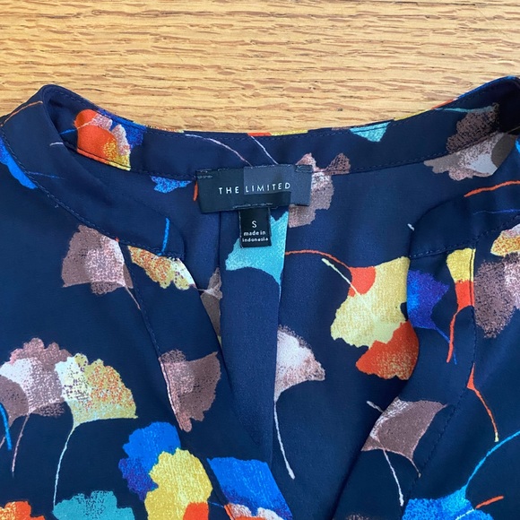 The Limited Blouse Women’s Small Floral Colorful Long Sleeve Shirt  Semi Sheer - Picture 2 of 8